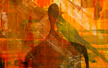 “Rupestre I” (2022). Óleo y acrílico s/ papel. 51x69cm. Juan Fabre.